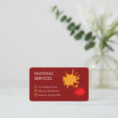 Carte De Visite Paint Splatter Home Painting Painter (Debout devant)