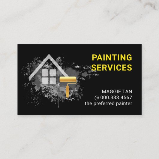 Carte De Visite Paint Splatter Home Painting Service (Devant)