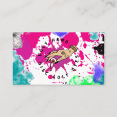 Carte De Visite Paint Splatter rose (Devant)