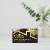 Carte De Visite Paint Splatters Gold Building Tools Frame (Debout devant)