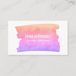 Carte De Visite Paint Stripes Élégant Pink Gold Minimal