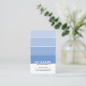 Carte De Visite PAINT SWATCH CHIP intérieurs modernes ombre bleu (Debout devant)