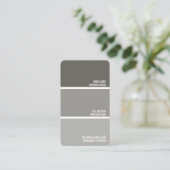 Carte De Visite Paint Swatch | Chips de peinture gris chaud | Pein (Debout devant)