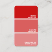 Carte De Visite Paint Swatch | Décorateur de peinture rouge (Devant)