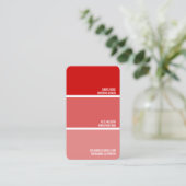 Carte De Visite Paint Swatch | Décorateur de peinture rouge (Debout devant)