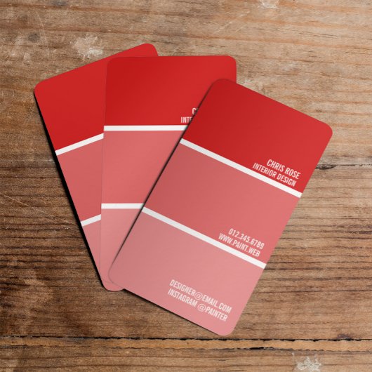 Carte De Visite Paint Swatch | Décorateur de peinture rouge
