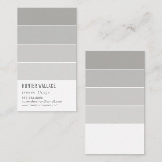 Carte De Visite PAINT SWATCHIP décoration moderne ombre gris (Devant / Derrière)