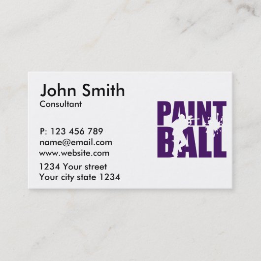 Carte De Visite Paintball (Devant)