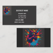 Carte De Visite Paintball Logo Joueur Pop Art Graphisme (Devant / Derrière)