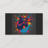 Carte De Visite Paintball Logo Joueur Pop Art Graphisme (Dos)