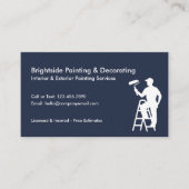 Carte De Visite Painter & Decorator Services QR Code Blue White (Devant)