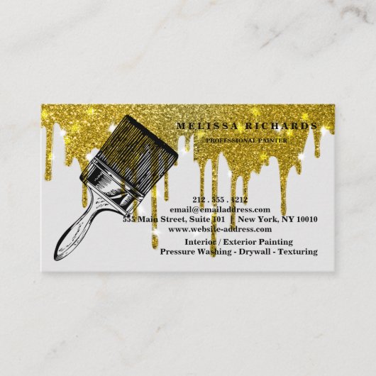 Carte de visite Painter Gold Drip (Devant)