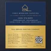 Carte De Visite Painter Painting Metallic Gold QR Code