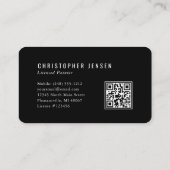 Carte De Visite Painter QR Code Black and White Rounded Painting (Dos)
