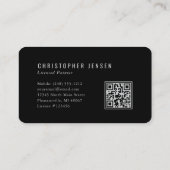 Carte De Visite Painter QR Code Black Silver Rounded Painting (Dos)