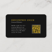 Carte De Visite Painter QR Code Black Yellow Rounded Painting (Dos)