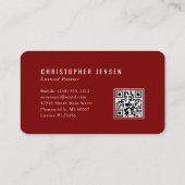 Carte De Visite Painter QR Code Burgundy Red Rounded Painting (Dos)