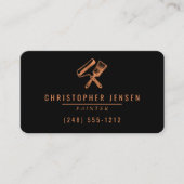 Carte De Visite Painter QR Code Painting Black Copper Rounded (Devant)