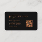 Carte De Visite Painter QR Code Painting Black Copper Rounded (Dos)