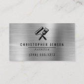 Carte De Visite Painter QR Code Silver Black Metallic Painting (Devant)