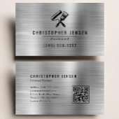 Carte De Visite Painter QR Code Silver Black Metallic Painting