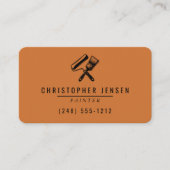 Carte De Visite Painter QR Code Terracotta Black Rounded Painting (Devant)
