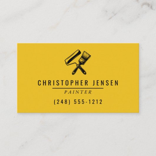 Carte De Visite Painter QR Code Yellow Black Painting (Devant)