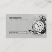 Carte De Visite Painterly Silver Pocket Watch (Dos)