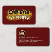 Carte De Visite Painter's Tool Gold Paint Splatter (Devant / Derrière)