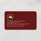 Carte De Visite Painter's Tool Gold Paint Splatter (Dos)