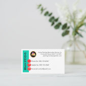 Carte De Visite Painting Icons On Cyan Wall Layer (Debout devant)