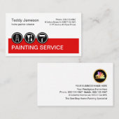 Carte De Visite Painting Icons On Red Layer Painter (Devant / Derrière)