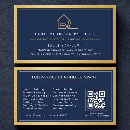 Carte De Visite Painting Service QR Code Home Painter