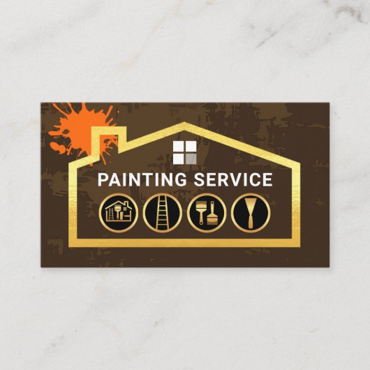 Carte De Visite Painting Tools Peeling Paint Gold Home (Devant)