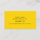 Carte De Visite PAINTURE MODERNE SWATCH simple tendance jaune noir (Dos)