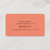 Carte De Visite PAINTURE MODERNE SWATT simple orange foncé noir (Dos)