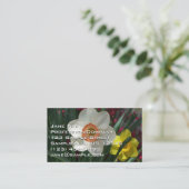 Carte De Visite Pair of Daffodils Pink and Yellow Spring Flowers (Debout devant)