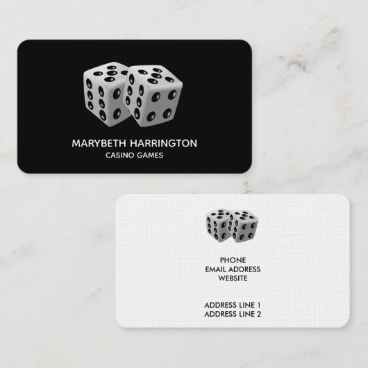 Carte De Visite Paire de dés (Devant / Derrière)