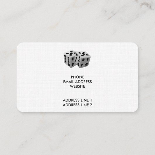 Carte De Visite Paire de dés (Dos)