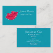 Carte De Visite Paire de lèvres rouges cerises (Devant / Derrière)