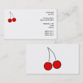 Carte De Visite Paires de cerises. Noir, rouge et blanc (Devant / Derrière)
