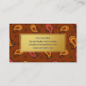 Carte De Visite Paisley Artistique Cadre Or (Dos)