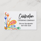 Carte De Visite paisley forks chef de cuisine classe restauration (Devant)