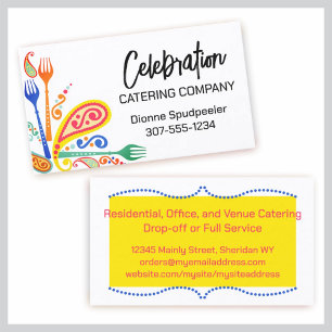 Carte De Visite paisley forks chef de cuisine classe restauration