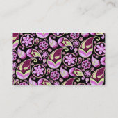 Carte De Visite Paisley mauve et jaune (Dos)