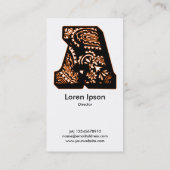 Carte De Visite Paisley Monogram - A (Dos)