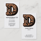 Carte De Visite Paisley Monogram - D (Devant / Derrière)