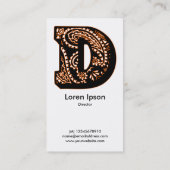 Carte De Visite Paisley Monogram - D (Dos)