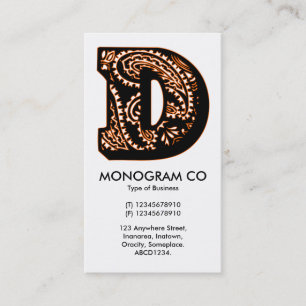 Carte De Visite Paisley Monogram - D