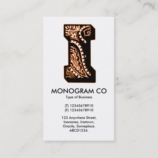 Carte De Visite Paisley Monogram - I (Devant)